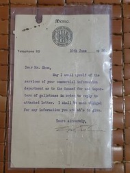 1930年香港戰前時期舊收據單...電話號碼3個字..少有..品相如圖