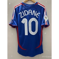 2006 France Top Quality Home Retro Soccer Jersey Custom T-Shirt Football Jersey ZIDANE HENRY