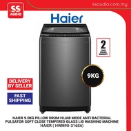 【DELIVERY BY SELLER 】 HAIER  HWM90-316S6 9.0KG PILLOW DRUM HIJAB MODE ANTI BACTERIAL PULSATOR SOFT C