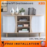 (FREE Installation+Shipping) KBS Avalene 5FT Oval Fluted Oval Sideboard / Buffet Cabinet /  Classic 