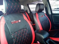 หุ้มเบาะหนังTOYOTA  VIGO  รถ4ประตู หน้า-หลัง สีดำแดง5D   หุ้มเบาะสวมทับเบาะตัวเดิมในรถได้เลย เข้าทรงสวย