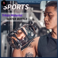 FS [] 1-5L Large Capacity Sports Water Bottle for Gym Outdoor Fitness Tritan Water Jug with Straw Bo