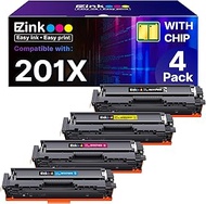 E-Z Ink 201X Replacement for HP 201X Toner Cartridges 4 Pack High Yield CF400X CF401X CF402X CF403X 