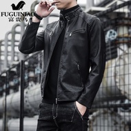 ❁Jaket Kulit Lelaki Burung Berkaya Musim Gugur Korea Fashion Trendy Pakaian Formal Tampan Perniagaan Jaket Kulit Warna S