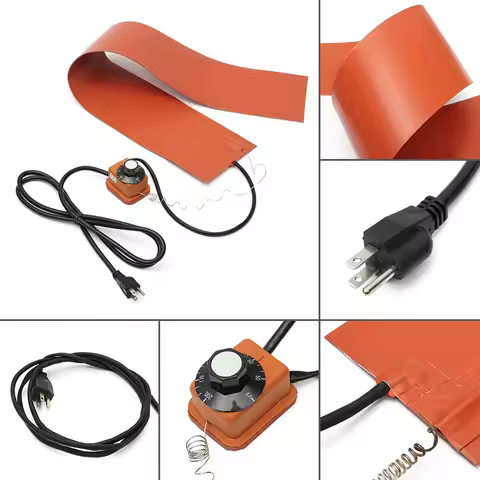 220V 1200W 36"*5.9" Silicone Rubber Heating Blanket w/ Temp Controller for Guitar Side Bending