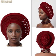 Royal African Turban Headwrap for Female Fashion Formal Head Scarf Bonnet Hat Turban Ethnic Flower H
