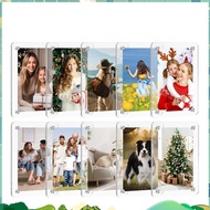 Magnetic Picture Frame , Acrylic Magnet Picture Frame for Refrigerator , 2.36x3.54 Inch Clear Photo 