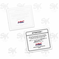 Honda HRC Sticker for Honda Motorcycle | Sticker HRC khas untuk motosikal Honda
