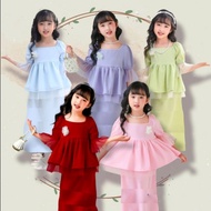 Baju Kurung Budak Baju Kurung Peplum Lace Baju Raya Budak 2023 new