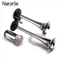 Car Air Horn Super Loud Tweeter Electric Horn Double Tubes Air Horn Universal For Automobile Car Truck Motorcycle Lorry RV Boat