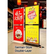 ​[Ready Stock] German Double-Layer Door Type Poster Stand Windproof Papan Iklan