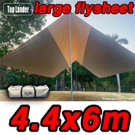 Camping Flysheet 4x6 Silver Coating 4x6m Waterproof Oxford Tent Tarp Large Flysheet Big Fly Sheet 4x