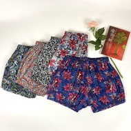 Iyengar yoga shorts, pure cotton, printed with Indian motifs, have pockets, anti-exposure, adjustabl