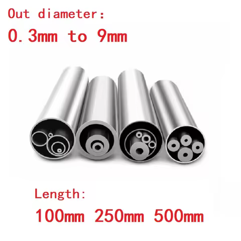 1PC 304 Stainless Steel Capillary Tube Metal Pipe Out Diameter 0.3 0.4 0.5 0.6 0.7 0.8 0.9 1 to 9mm 