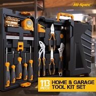 Hi-Spec 113-Piece Household Machine Repair Kit Toolbox Pliers Claw Hammer Screwdriver Repair Kit