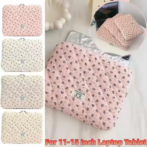 Chic Flower Print Quilted Laptop Bag 11 Inch/14 Inch/15 Inch Computer Bag Protection Case Laptop Sle