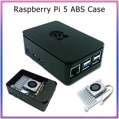 Raspberry Pi 5 Case ABS Shell Enclosure Box Black Housing Optional Active Cooler for RPi 5 Pi5