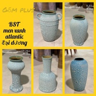 Collection of flower vases with blue atlantic enamel shapes, blue ocean flower vases