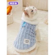 Kitty Clothes Winter Cloth Label Plush Vest Ragdoll Blue Cat Silver Gradual Layer Kittens Cat Pet Winter Warm