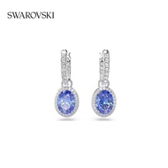 ต่างหู Swarovski Constella 5671817 ต่างหูคริสตัลสีฟ้าสำหรับผู้หญิง 925 เงินสเตอร์ลิง Swarovski Const