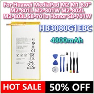 Brand New HB3080G1EBC Tablet 4800mAh Battery For Huawei MediaPad M2 M1 8.0" M2-801L M2-801W M2-802L 