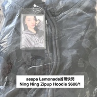 現貨 aespa Lemonade韓國首爾快閃周邊 aespa小卡 aespa快閃周邊 Ning Ning zipup hoodie衛衣