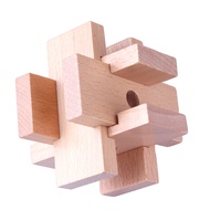 [HBS]9Pcs Wooden Brain Teaser Puzzle IQ Test Toy Kong Ming Lock Puzzle Disentanglement Puzzles Toy U