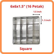 Loyang Brownies with Cutter 5 inch (16petak ) 6 inch (25 petak) 8 inch (36 petak) Loyang Brownie 10 