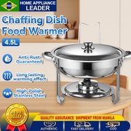 MONDIAL 304 Stainless Steel Food warmer Double Bow with Lid Holder 4.5 L ROUND Chaffing Dish