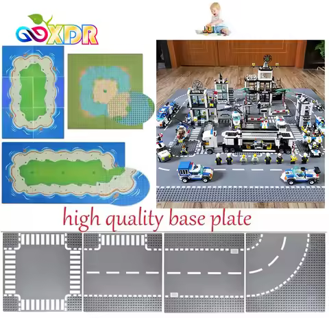 Classic Road Building Block Base Plate 32X32 City View Traffic Road Figures Construction Toys 32Dots