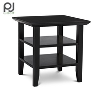 PJ Wood โต๊ะข้าง โต๊ะวางข้าง แบบเหลี่ยม 3 ชั้น โต๊ะกลาง โต๊ะกาแฟ โต๊ะไม้ โต๊ะวางของ โต๊ะข้างโซฟา โต๊