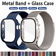 Milanese Loop Strap + case For Smart watch Band 49mm 44mm 40mm 45mm 41mm 42mm 38mm 45mm 44mm bracele