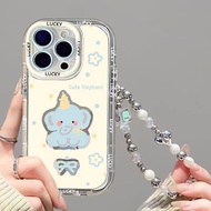 casing realme 12x 5g casing realme c15 Blue Hat Baby Elephant Bracelet Suitable for realme realme 13