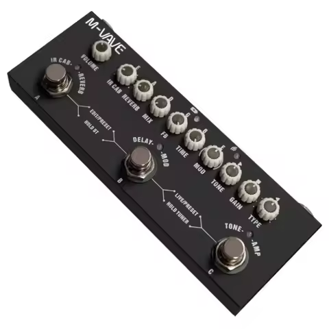 M-VAVE Cube Baby Guitar Multi-Effects Pedal IR Cab Sim Reverb Delay Tuner Headphone Amp For Electric