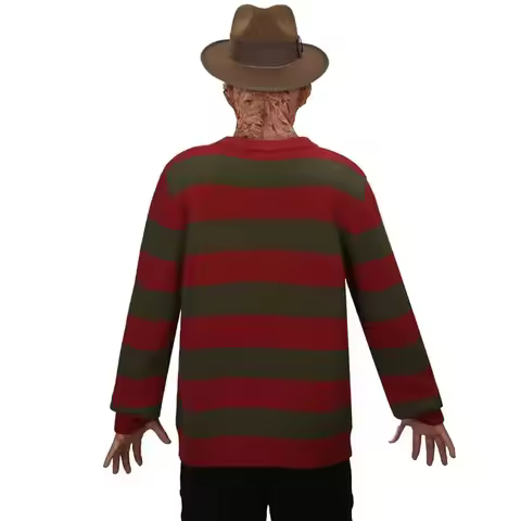 qq 123Takerlama Freddy Halloween cosplay costume red sweater Krueger horror movie theme party Carniv
