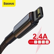 Baseus 2.4Aที่ชาร์จไฟรวดเร็วUSBสายสำหรับiPhone13 12 Pro Max Mini 11 XS XR X 8 7 6Sสายสำหรับข้อมูลiPad Mini Airโทรศัพท์มือถือสายไฟ