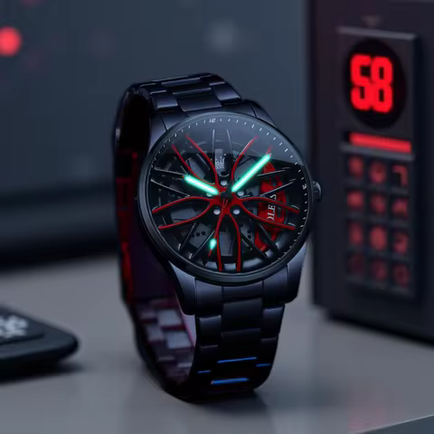 OLEVS 9937 Luxury Original Men Quartz Watch High Quality Rotating Wheel Dial Business Sport Men Wate