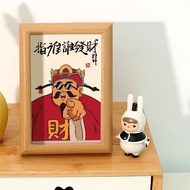 Caishenye God of Wealth Frame Office Desk Decor 财神爷发财摆件 7E6Q Wealth Attracting Decoration Picture Ha