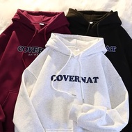 【M-8XL 】COVERNAT Letter Print Hoodie Unisex Korean Style Oversized Casual Pullover for Men Women
