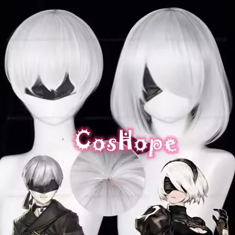 9S Cosplay Wig 2b Wig White Wig Cosplay Anime Cosplay Wig Heat Resistant Synthetic Wigs Hair