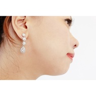 PUTIH Premium Earrings 18k White Fold Platef Earrings White Gold 18k Diamond Zircon High Quality Whi