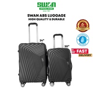 SWAN Travel Luggage 20inch 24inch ABS Material Suitcase -Black