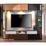 TSB Series 7ft TV Cabinet 1 Door/1 Drawer/Side Cabinet/Spot Lights with Solid Wall / Kabinet TV / Al