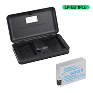 PALO LP-E8 / E8 จอแสดงผล LCD เครื่องชาร์จแบบ Dual Slot + การจับคู่แบตเตอรี่ Canon EOS 550D / 600D / 