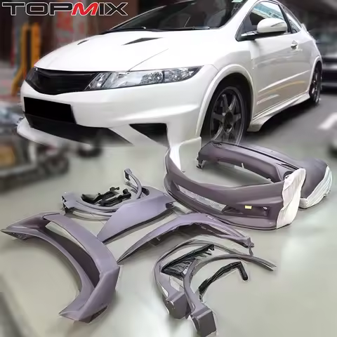 For Honda 2007-2011 Civic Type-R FN2 FK TOPMIX Mu-Style New Front Bumper Grille Fender Arch Rear Spo