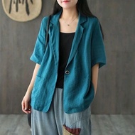 Hanjoo Blazer Women Linen Premium Korean Style