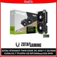 ZOTAC RTX5060TI TWIN EDGE OC 8GD7 // 2X/4608 CUDA/23.7 TFLOPS/128 BIT/28Gbps/220.5MM