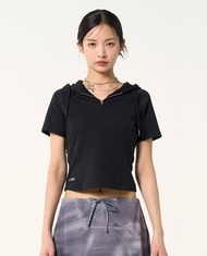 NERDY - Áo hoodie nữ croptop tay ngắn Mini PNEU24ST01-01