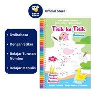 Buku Aktiviti Dwibahasa Titik ke Titik (Dot to Dot) Haiwan Dengan Stiker Untuk Kanak Kanak