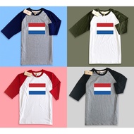 Premium raglan t-shirt with Dutch flag design